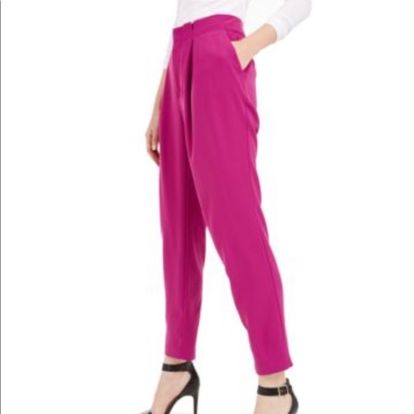 Bar iii pink fuchsia high rise pleated pants new with tags - Picture 2 of 6